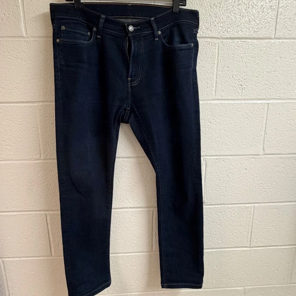 Abercrombie & Fitch Mens Langdon Slim Dark Wash Denim Jeans 34x30 Indigo Stretch